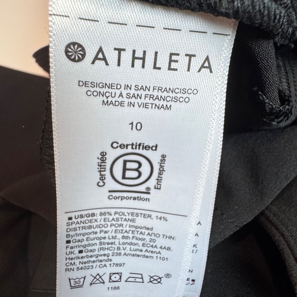 Athleta High Rise Stretch Wide Waistband Black Pants, Size 10 - Picture 3 of 5